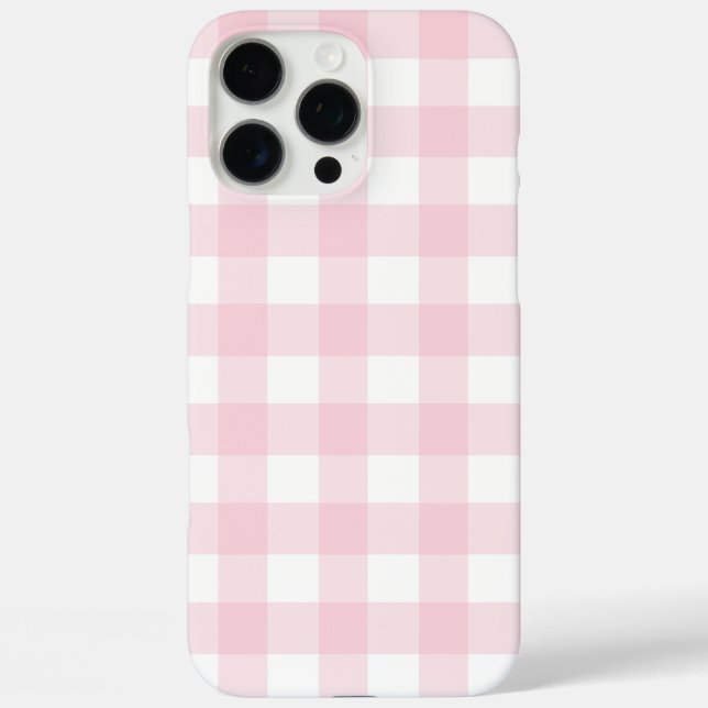 Pink and White Gingham Check Case-Mate iPhone Case (Back)