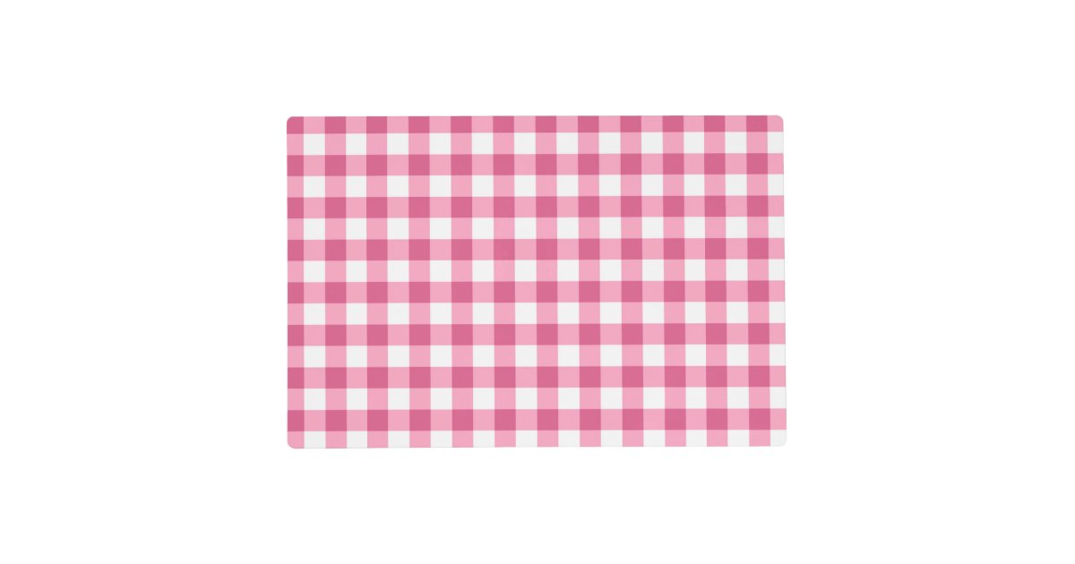 Pink And White Gingham Check Pattern Placemat | Zazzle
