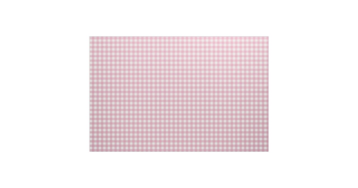Pink and White Gingham Fabric Zazzle