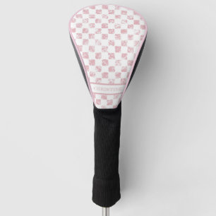 Pink and White Gingham Ladies Golf Head Cover