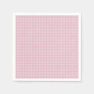 Pink and White Gingham Paper Napkins