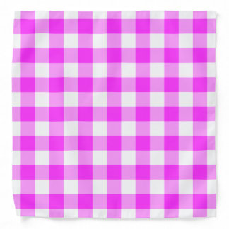 Pink and White Gingham Pattern Bandana