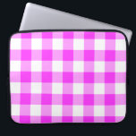 Pink and White Gingham Pattern Laptop Sleeve<br><div class="desc">Dark pink, pink, and white squares form a bold, buffalo plaid. The pink and white gingham pattern was digitally designed from scratch. The white is transparent, so you can change it if you like. Just click the "Customize it" button, then select a “Printed Background Color” in the sidebar. When you're...</div>