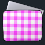 Pink and White Gingham Pattern Laptop Sleeve<br><div class="desc">Dark pink, pink, and white squares form a bold, buffalo plaid. The pink and white gingham pattern was digitally designed from scratch. The white is transparent, so you can change it if you like. Just click the "Customize it" button, then select a “Printed Background Color” in the sidebar. When you're...</div>