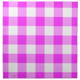 Pink and White Gingham Pattern Napkin