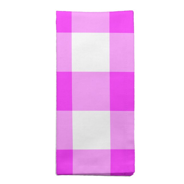 Pink and White Gingham Pattern Napkin (Folded)