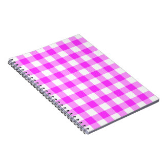 Pink and White Gingham Pattern Notebook
