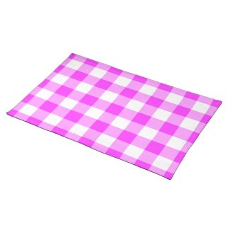 Pink and White Gingham Pattern Placemat