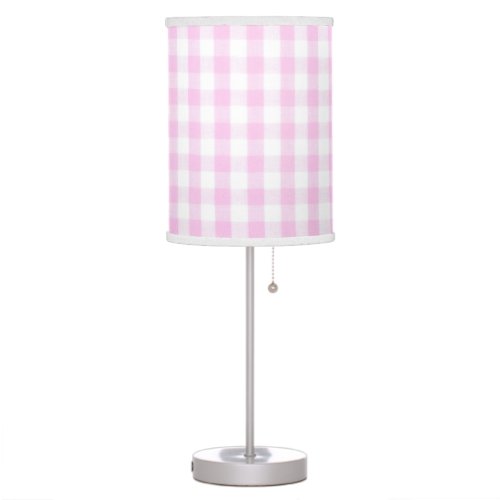 Pink and white Gingham pattern Table Lamp