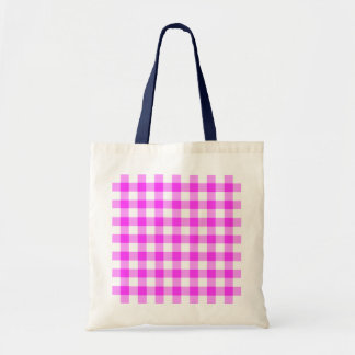 Pink and White Gingham Pattern Tote Bag