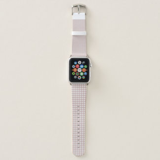 Pink and White Gingham Plaid Checkered Pattern Apple Watch Band