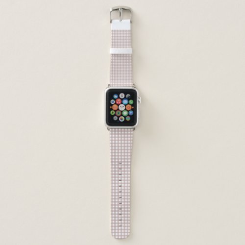Pink and White Gingham Plaid Checkered Pattern Apple Watch Band