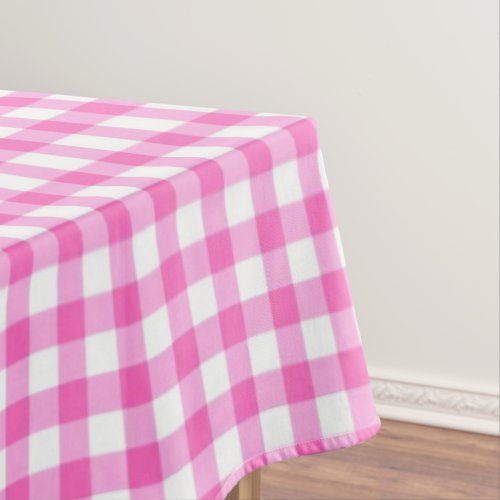 Pink and White Gingham  Tablecloth