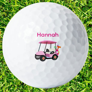 Pink and White Girl's Golf Cart Balls