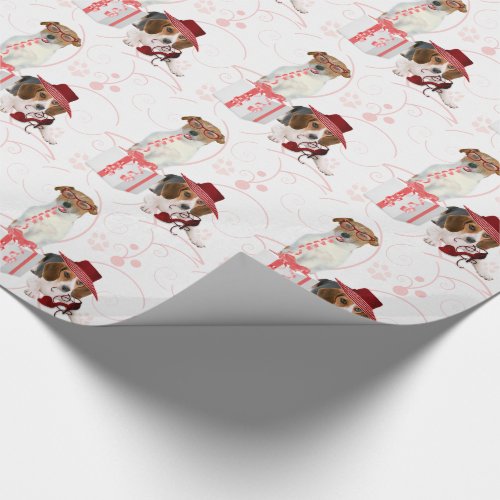 Pink and White Girly Theme High Fashioned Dogs Wrapping Paper