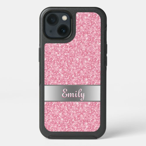 Pink And White Glitter iPhone 13 Case