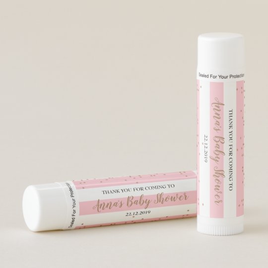 Pink and White Gold Confetti Thank You Lip Balm | Zazzle.com