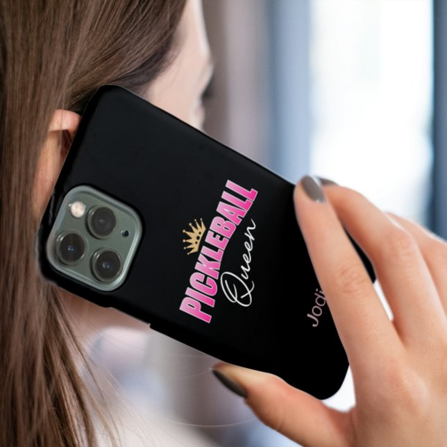 Pink and White Gold Crown Pickleball Queen Case-Mate iPhone Case (Creator Uploaded)