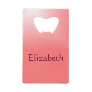 Pink and White Gradient Credit Card Bottle Opener