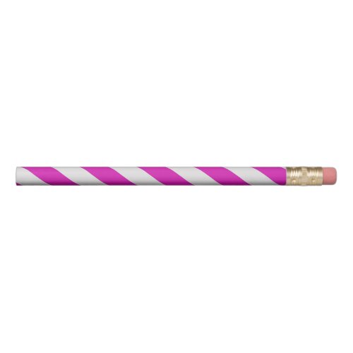 Pink and White Graphic Diagonal stripes Pencil