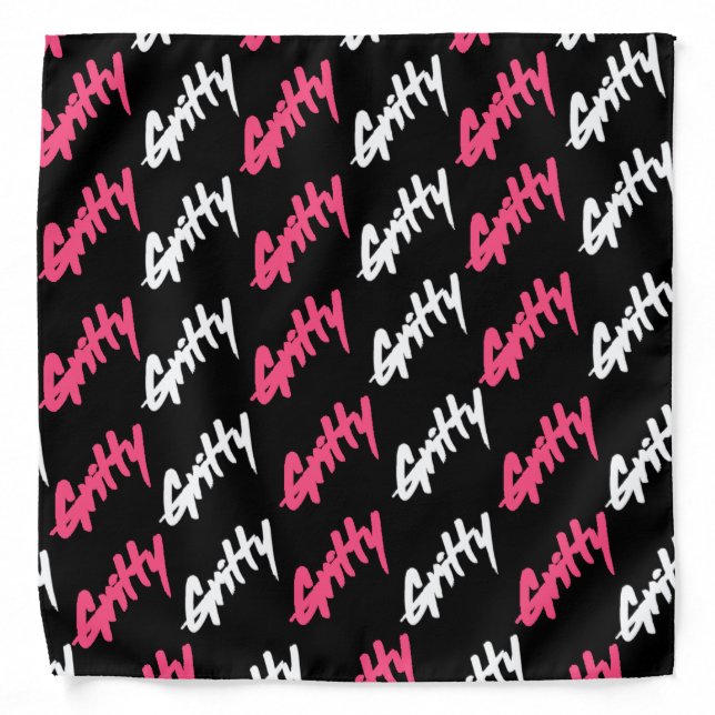 Pink and White Gritty Bandanna (Front)
