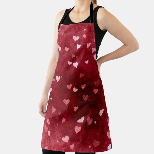 Pink And White Hearts Apron (Insitu)