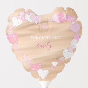 Pink And White Hearts Balloon