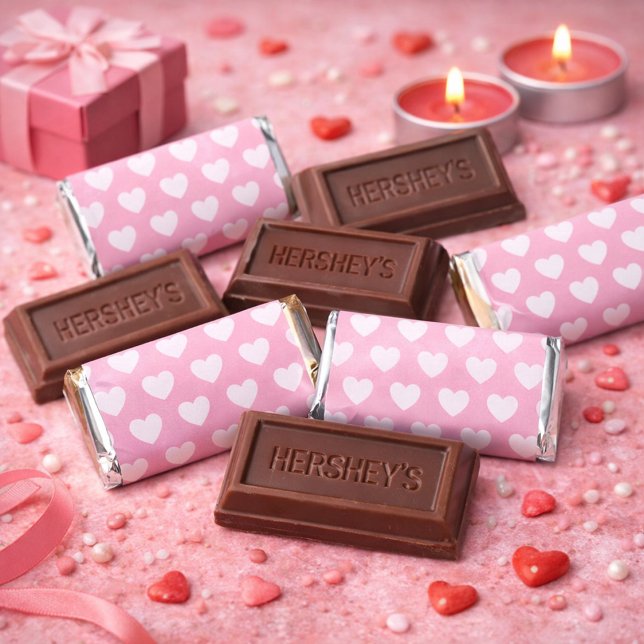 Pink and White Hearts Pattern Hershey's Miniatures (Creator Uploaded)