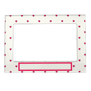 Pink and White Hearts Pattern Magnetic Frame