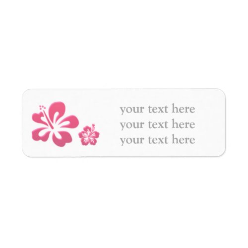 Pink and White Hibiscus Floral Address Labels