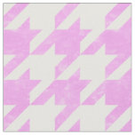 Pink and White Houndstooth Check Fabric