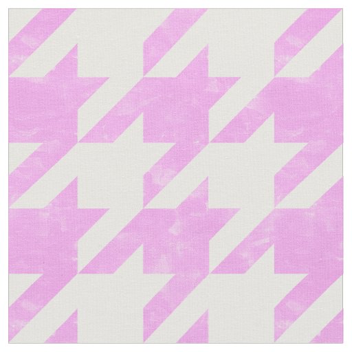 Pink and White Houndstooth Check Fabric