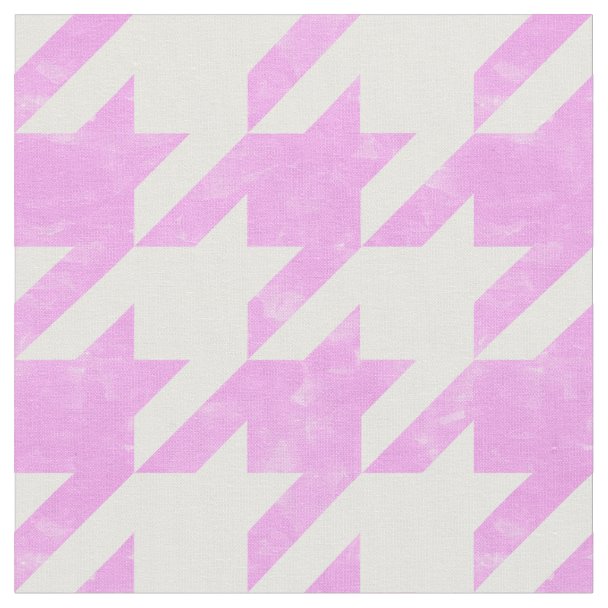Pink and White Houndstooth Geometric Pattern Fabric Zazzle