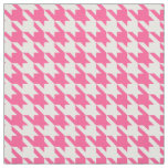Pink and White Houndstooth Check Fabric