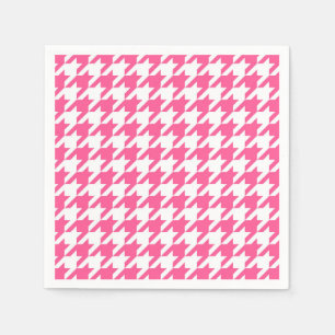 Pink and White Houndstooth Check Napkins