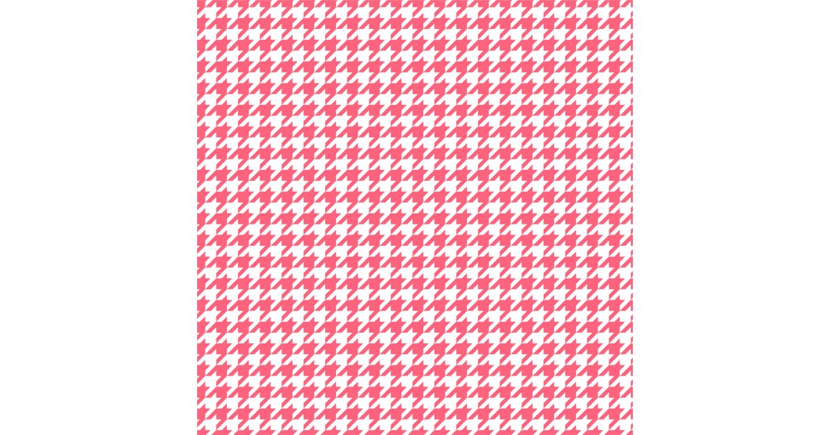 Pink and White Houndstooth Fabric Zazzle