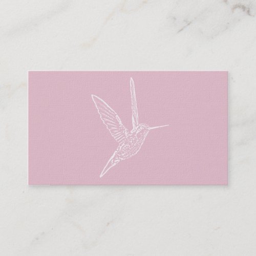 White Hummingbird Pink Background Business Card