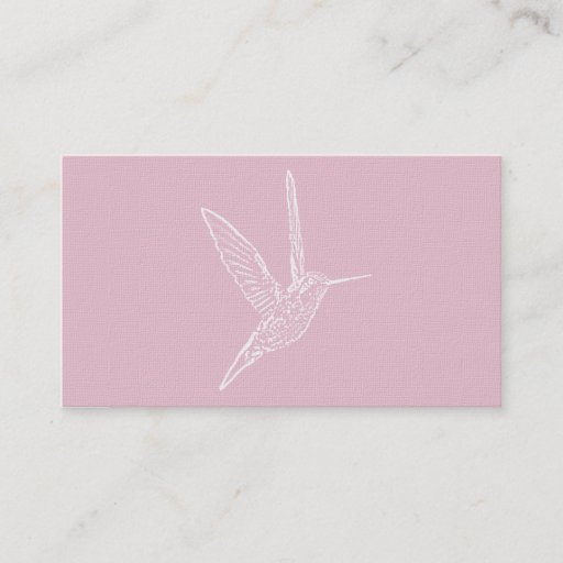 Customizable White Hummingbird Pink Background Business Card