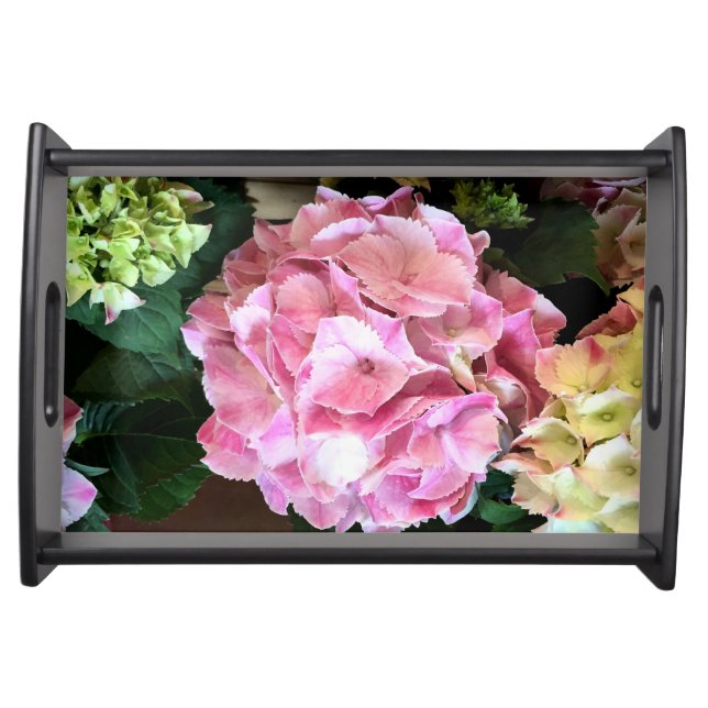 Pink and White Hydrangeas Serving Tray (Front)