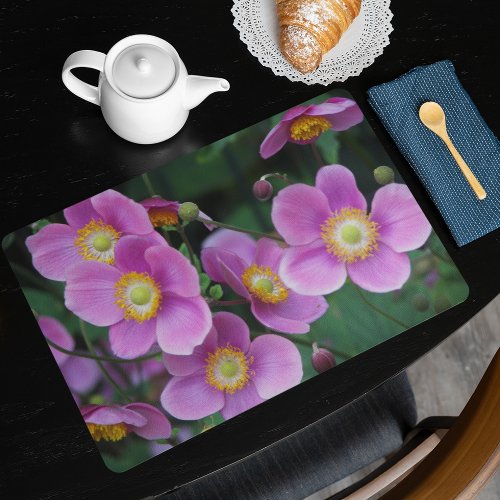 Pink and White Japanese Anemones Floral Placemat