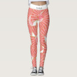 Pink and White Japanese Pattern Leggings