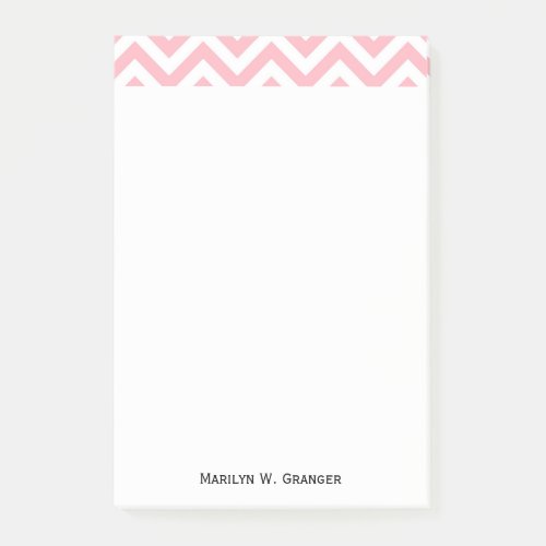 Pink and White Large Chevron ZigZag Pattern Post_it Notes
