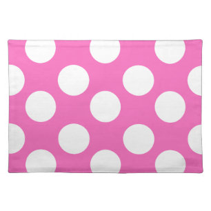 Pink and White Large Polka Dot Placemat
