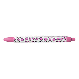 Pink and White Leopard Print Pen