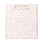 Pink and White Leopard Print With Name Notepad