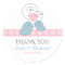 Pink and White Lovebirds Wedding Favor Sticker