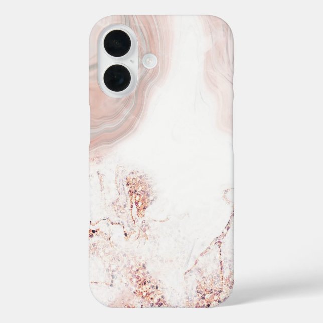Pink and White Marble Pattern iPhone Case (Back)