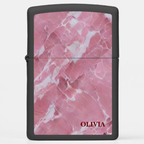 Pink And White Marble  Zippo Lighter