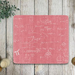 Pink and White Mathematics formulas and Graphics Cutting Board<br><div class="desc">Great mathematics personalized cutting board in pink color. The math formulas and equations are in white over the pink background. Illustrated and designed by Patricia Alvarez.</div>