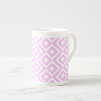 Pink and White Meander Bone China Mug